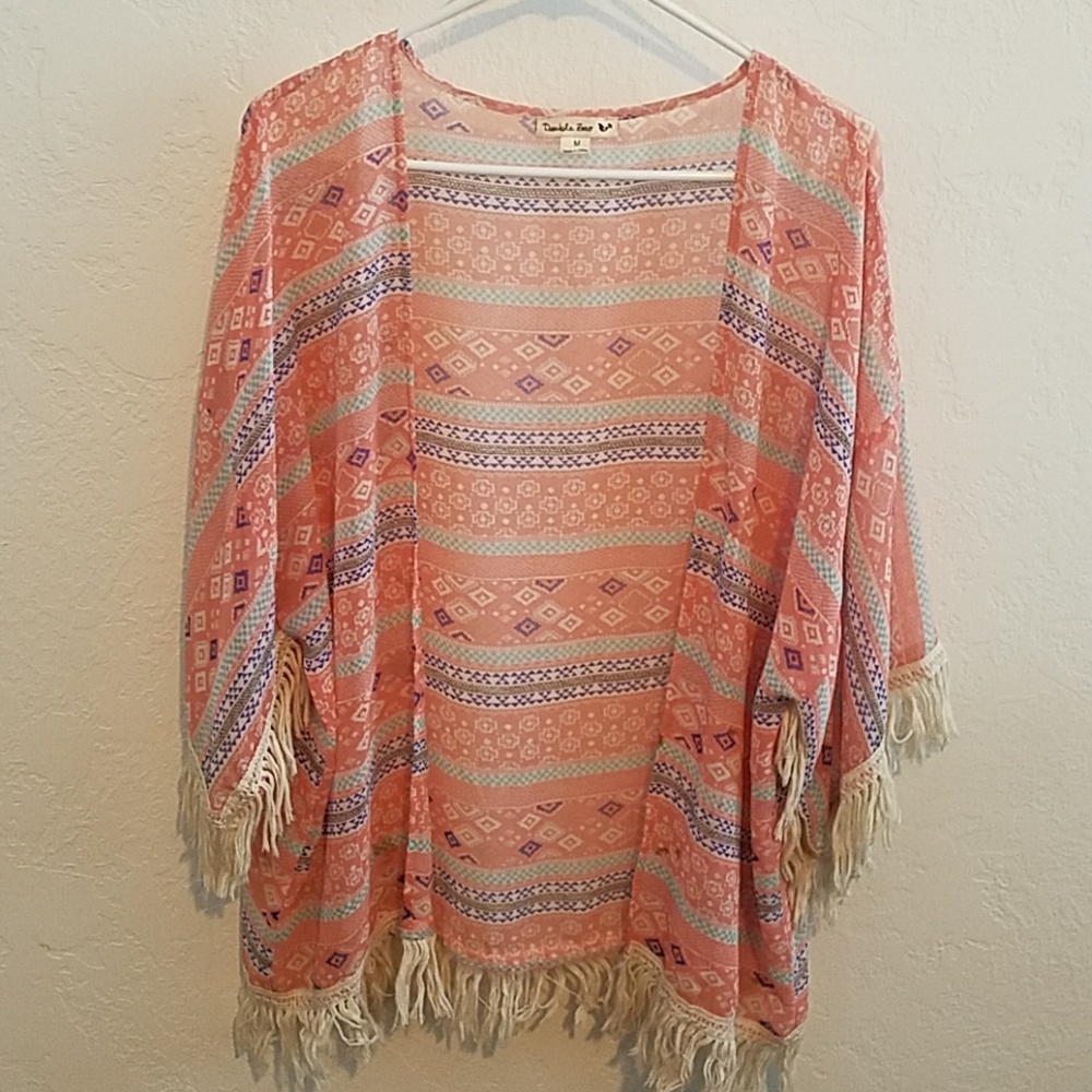 Women's Fringe Kimono M